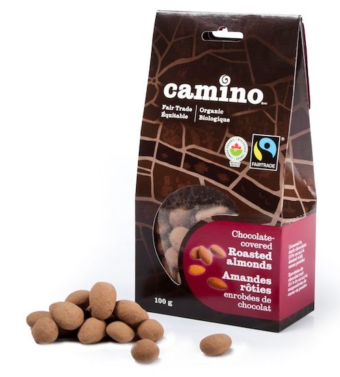 Camino fair trade organic chocolate covered almonds 