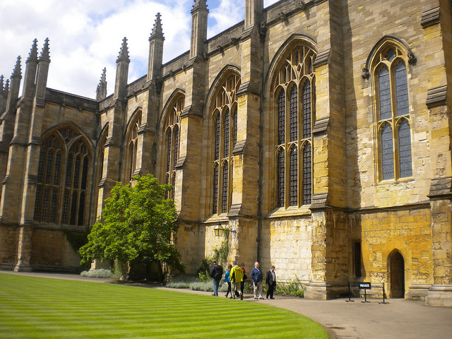 Outside of New College chapel Oxford