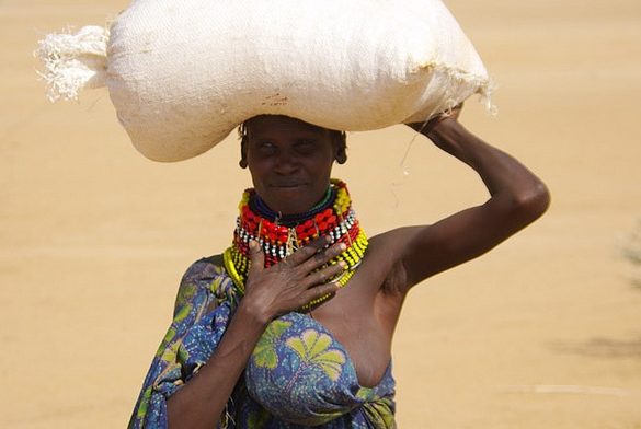 woman starving africa