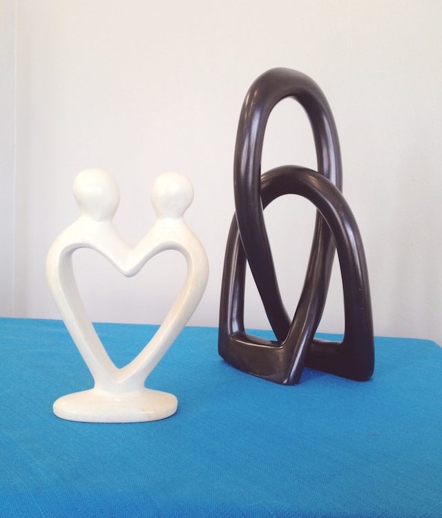 soapstone collected and carved locally in western Kenya