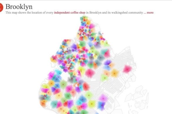 Map of indie coffee shops in brooklyn