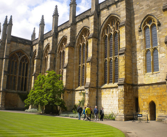 Outside of New College chapel Oxford