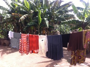 minimalist living - drying clothes in the sun ghana