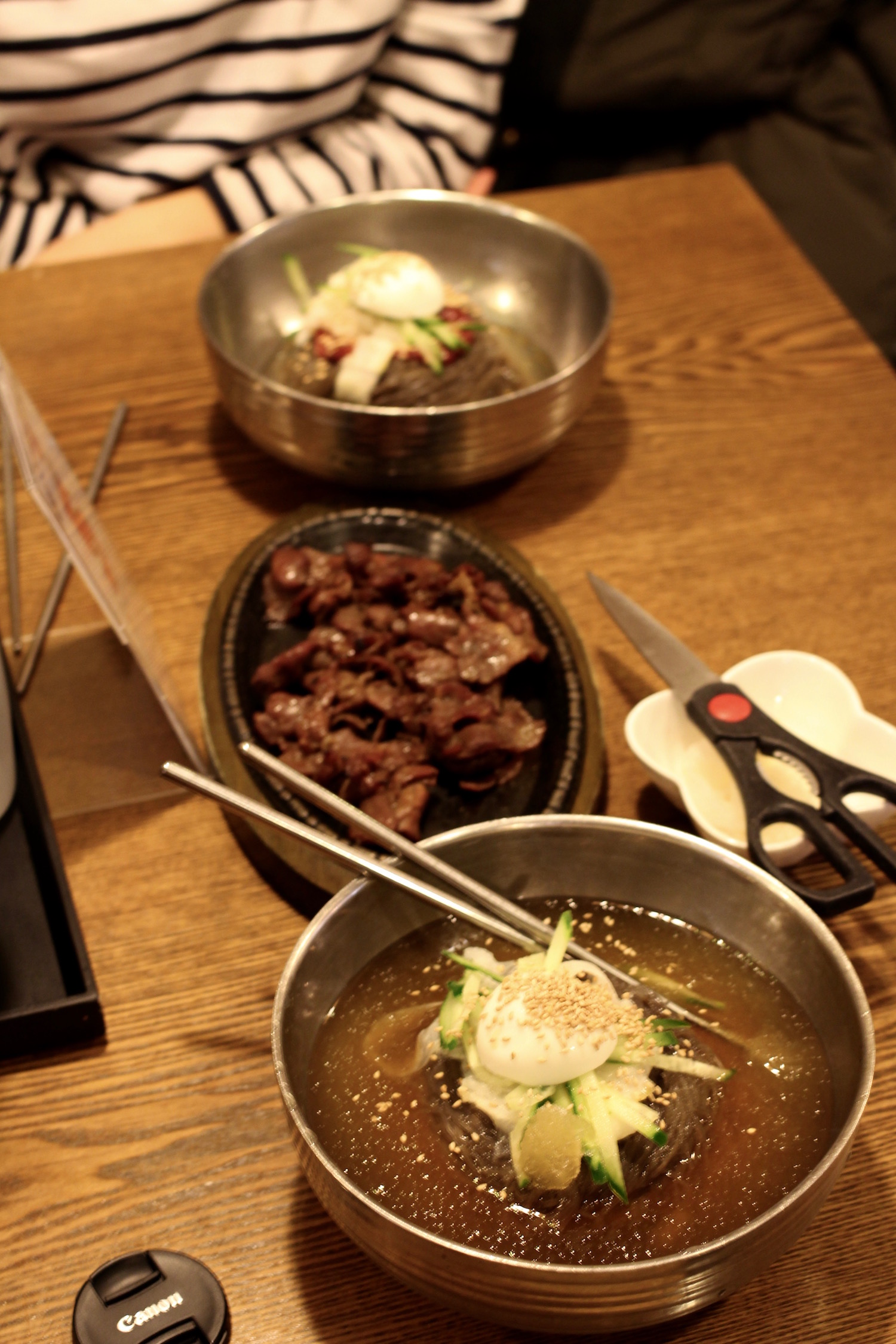 Ice noodles and bulgogi.